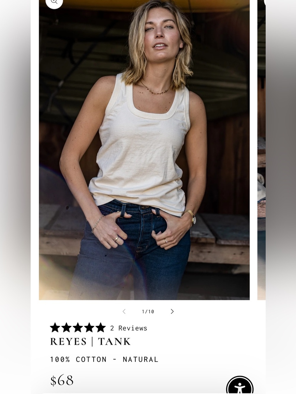 Natural Scoop Neck Tank - Women's Casual Cotton Tank